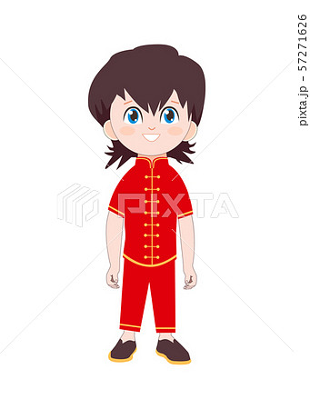 Cute Boy in traditional Chinese costume. Vector... - Stock Illustration  [57271626] - PIXTA