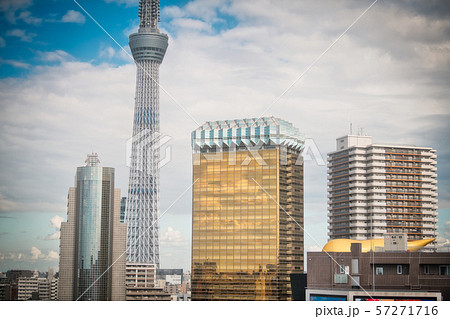 浅草 浅草観光文化センターからの街並み風景(東京都台東区) 浅草 浅草観光文化センターからの街並み風景(東京都台東区) 57271716
