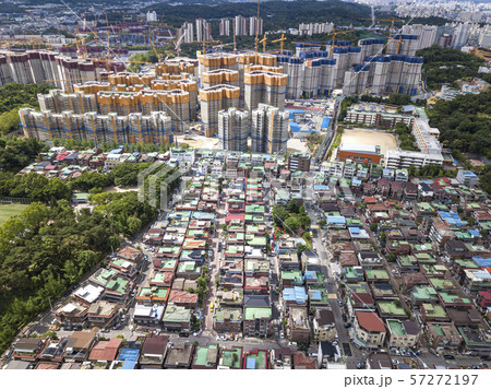 韓国の風景 都市 都会の写真素材