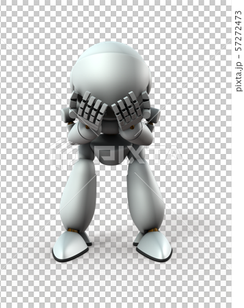 AI robot suffering from holding its head 57272473