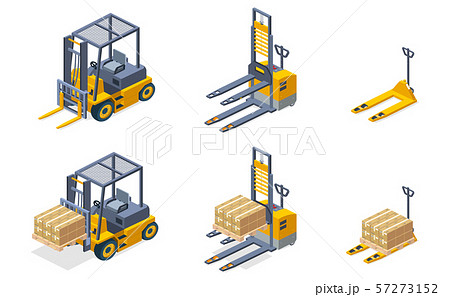 Warehouse hydraulic machines isometric set Warehouse hydraulic machines isometric set 57273152