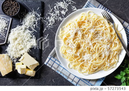pasta with grated pecorino cheese and pepper 57273543