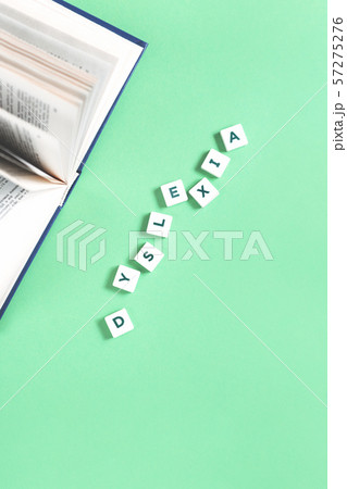 Dyslexia and read words with an open book 57275276