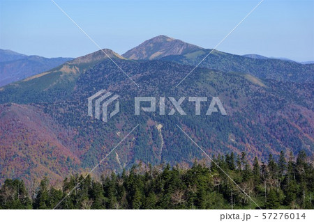 武尊山からの至仏山と笠ヶ岳 57276014