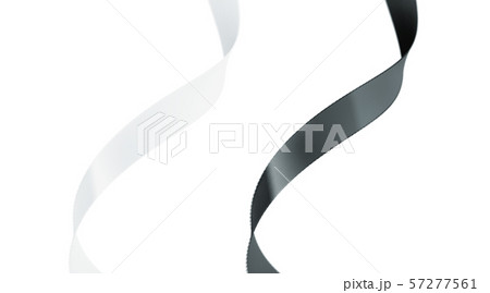 Blank black and white gift silk ribbon mockup set isolated, Blank black and white gift silk ribbon mockup set isolated, 57277561