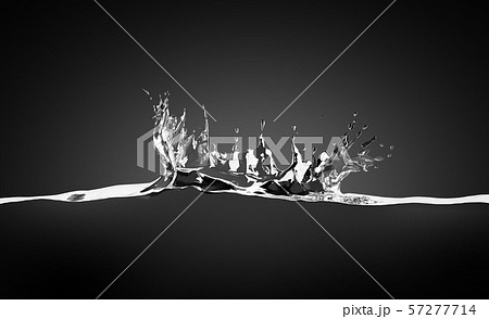Blank water splash in motion mock up, on black background 57277714