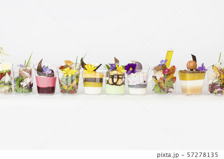 Mini canapes for refreshments at banquets receptions catering on a white background. Mini canapes for refreshments at banquets receptions catering on a white background. 57278135