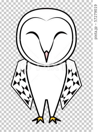 フクロウ お洒落なメンフクロウさん ベクター イラスト 57279019