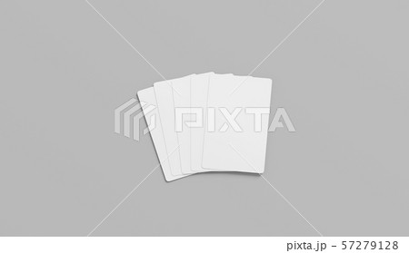 Blank white five playing cards face mock up, isolated Blank white five playing cards face mock up, isolated 57279128