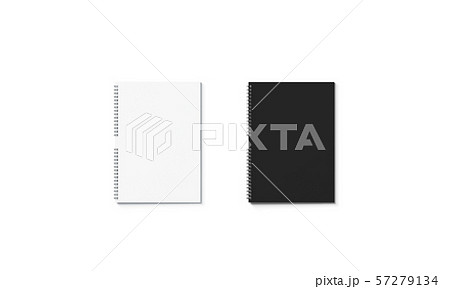 Blank black and white closed notebook mockup set, isolated Blank black and white closed notebook mockup set, isolated 57279134