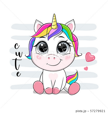 Vector cartoon unicorn with text. Vector cartoon unicorn with text. 57279921