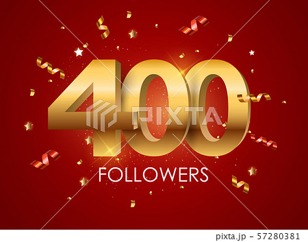 400 Followers Background Template Vector 57280381