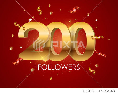 200 Followers Background Template Vector 57280383