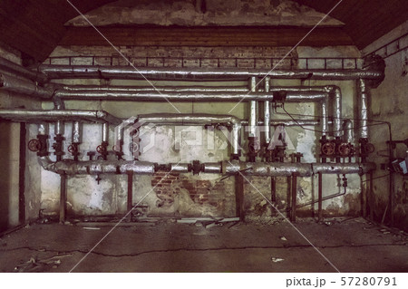 Interior of abandoned house in Korytnica spa, 57280791