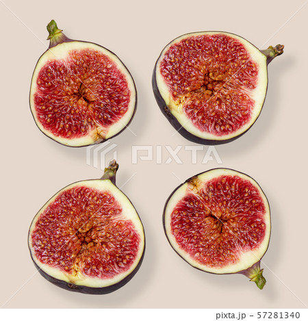 Fresh figs isolated on light pink background, styled photo Fresh figs isolated on light pink background, styled photo 57281340