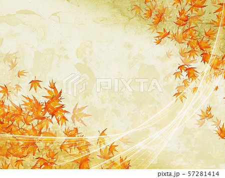 紅葉 水彩画風 キラキラの和の秋の背景のイラスト素材