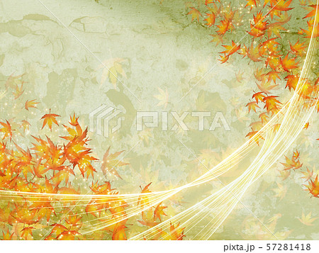 紅葉　水彩画風　キラキラの和の秋の背景 57281418