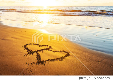 Love, heart on sea beach 57282729