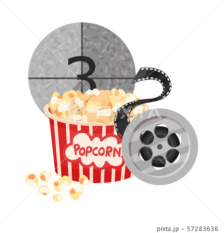 movie reel and popcorn clipart
