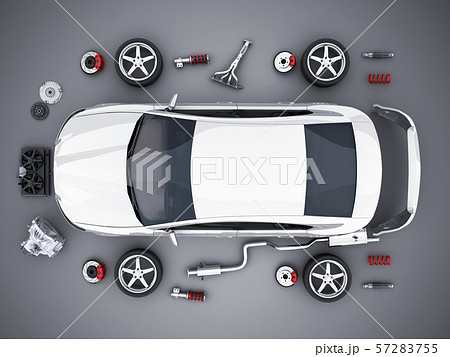 Car body disassembled, view top 57283755