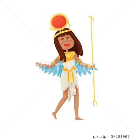 Woman in a suit of Cleopatra. Vector illustration on a white background. 57283992