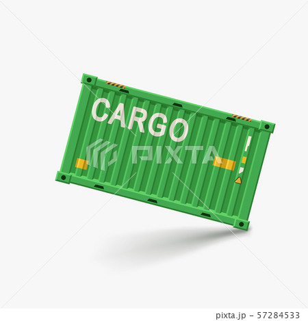 green container with shadow on white green container with shadow on white 57284533