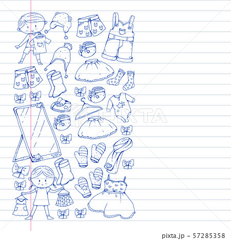 Children clothes. Background for babies, kids patterns. 57285358