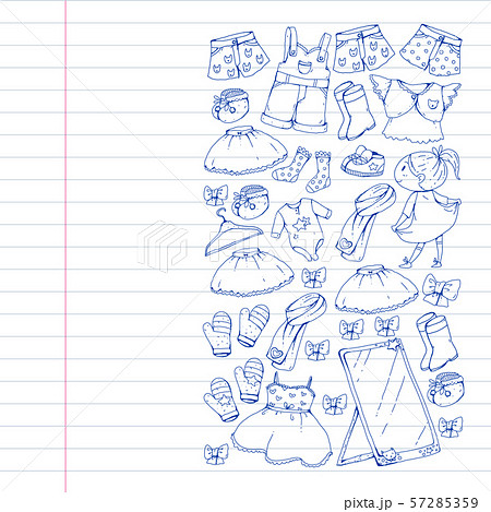 Children clothes. Background for babies, kids patterns. 57285359
