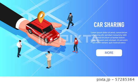 Car Sharing Isometric Banner 57285364