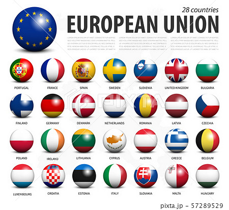 European union EU 3D circle balls line up and 57289529