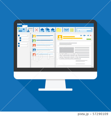 Email client software on Computer screen flat 57290109