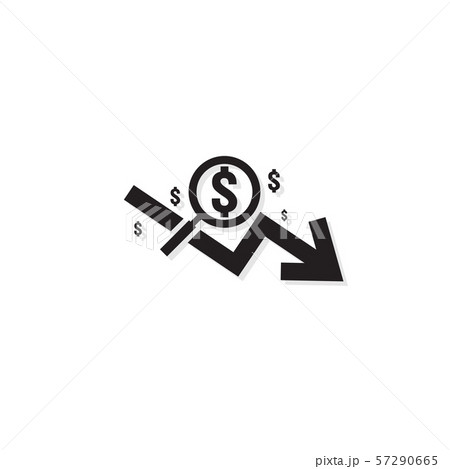 dollar arrow decrease rate icon. Money arrow dollar arrow decrease rate icon. Money arrow 57290665