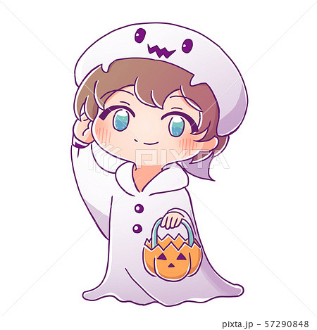 アニメ風 ハロウィン仮装をする子供12のイラスト素材