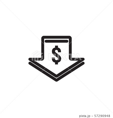dollar arrow decrease icon. Money arrow symbol. dollar arrow decrease icon. Money arrow symbol. 57290948