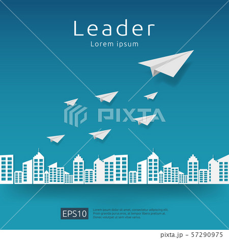 Business leadership and teamwork. paper plane 57290975