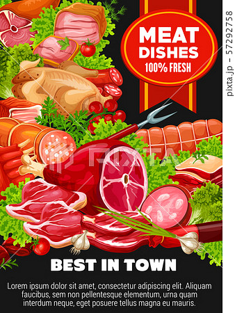 Beef, lamb and pork meat, sausages, seasonings Beef, lamb and pork meat, sausages, seasonings 57292758
