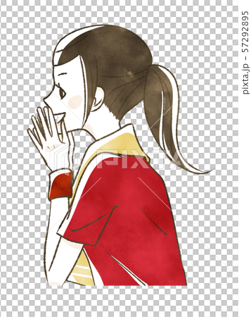 応援する女性-スポーツ 57292895