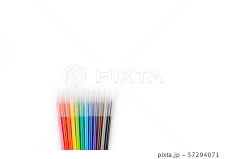 Multi-colored felt-tip pens, markers on a white Multi-colored felt-tip pens, markers on a white 57294071