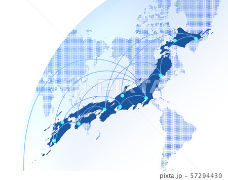 日本地図 ビジネス ビジネス成長 日本経済 ビジネス背景 ビッグデータのイラスト素材