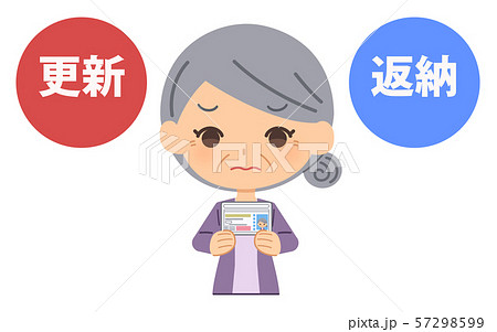 シニア女性　免許証　悩む 57298599