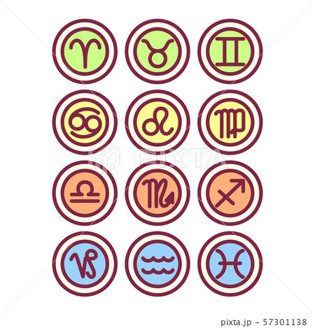 vector cute astrology horoscope zodiac icons 57301138
