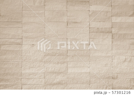 Rock stone tile wall texture rough patterned background in sepia white color 57301216