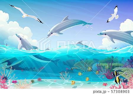 vector cartoon underwater sea clipart vector cartoon underwater sea clipart 57308903