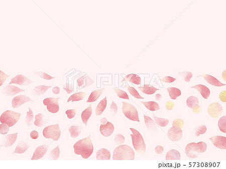 水彩風 広がるピンク花びら背景のイラスト素材