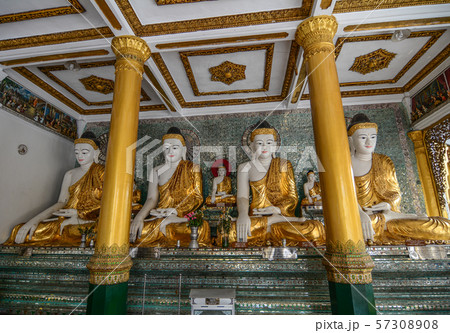 Buddha statue of Shwedagon Pagoda 57308908