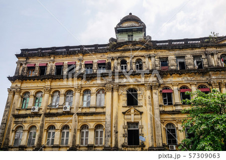 Old buildings in Yangon, Myanmar Old buildings in Yangon, Myanmar 57309063