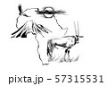 Gemsbok antelope (Oryx gazella) on Africa map 57315531
