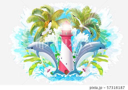 vector sea cartoon composition 57316187