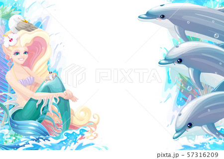 vector cartoon Sea border background vector cartoon Sea border background 57316209