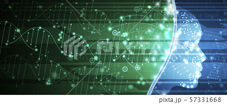 Abstract artificial intelligence DNA technology. 57331668